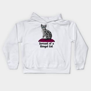 Bengal Cat Sitting on Pillow Servant Kids Hoodie